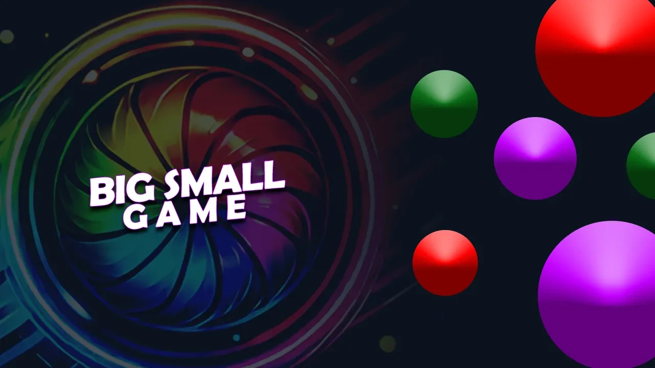 Big Small game app artwork with the ring logo and coloured spheres